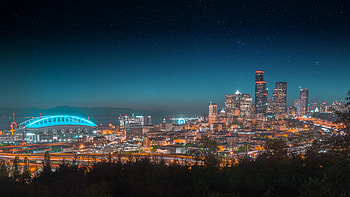 Cities, Architecture, Starry Sky, Night City, City Lights, Panorama HD wallpaper