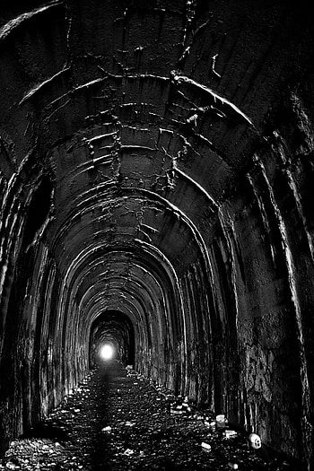 Shine, Light, Bw, Chb, Arch, Tunnel, Output, Exit HD phone wallpaper