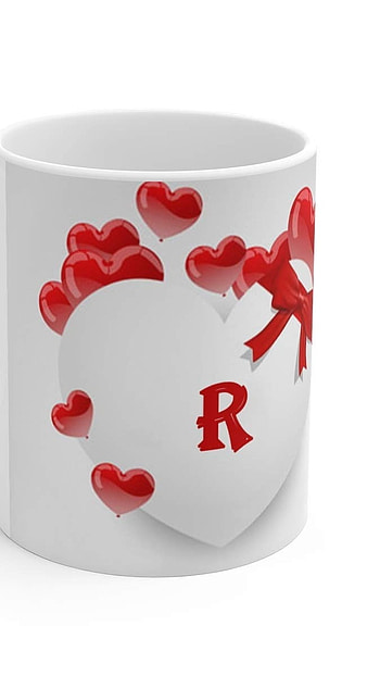 R Name Ka, Heart, Love, mug HD phone wallpaper