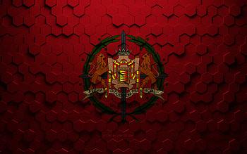 Flag of Valladolid, honeycomb art, Valladolid hexagons flag, Valladolid 3d hexagons art, Valladolid flag HD wallpaper