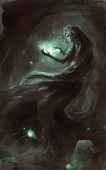 Magic, Art, Dark, Girl, Magician, Magus HD phone wallpaper