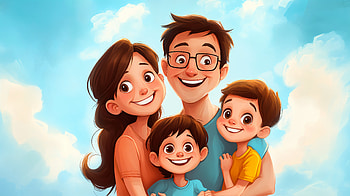 Happy Family Bliss - Ultra, Family, Happy Family, happiness, illustration, child HD wallpaper