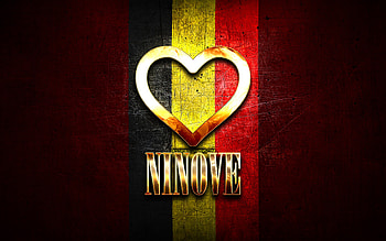 I Love Ninove, belgian cities, golden inscription, Day of Ninove, Belgium, golden heart, Ninove with flag, Ninove, Cities of Belgium, favorite cities, Love Ninove HD wallpaper