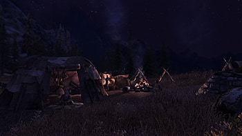 Skyrim Campsite Under the Stars, video game, The Elder Scrolls V: Skyrim HD wallpaper