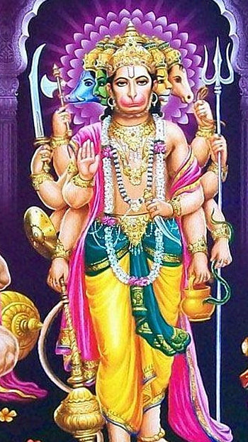 Panchmukhi Hanuman, Beautiful Background HD phone wallpaper