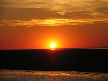 Sunset, beach HD wallpaper
