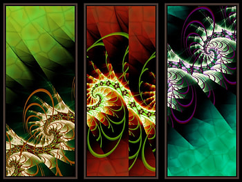 Triptych, colors, fractal HD wallpaper