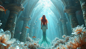 Sunlit Temple Mermaid — Ultra, mermaid HD wallpaper