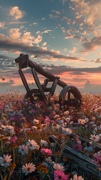 Medieval Catapult Sunset HD phone wallpaper
