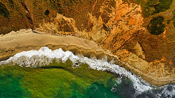 Sea, Nature, Beach, View From Above, Surf HD wallpaper