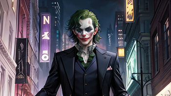 Joker Walking In Gotham City, joker, superheroes, artwork, digital-art, artist, deviantart HD wallpaper