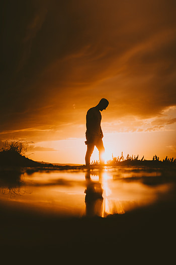 Sunset, Twilight, Dark, Silhouette, Dusk, Sunlight, Sun Rays HD phone wallpaper