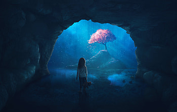 Midnight Exploring Discover Girl, artist, artwork, digital-art, deviantart HD wallpaper