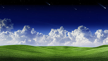 Clouds, Grass and Sky HD wallpaper