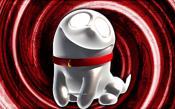Polterpup, red grunge background, vortex, Super Mario, cartoon dog, Super Mario characters, Super Mario Bros, Polterpup Super Mario HD wallpaper