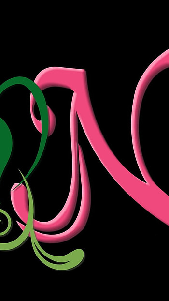 N Letter, Flower Design HD phone wallpaper