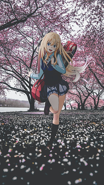 Kaori Miyazono, anime x reality, anime aesthetic, anime , your lie in april, shigatsu wa kimi no uso, anime HD phone wallpaper