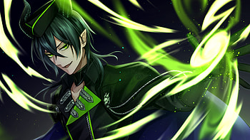 Green Eyes Malleus Draconia Twisted Wonderland HD wallpaper