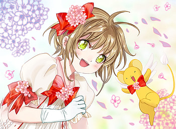 Green eyes, happy, mood, sakura kinomoto HD wallpaper