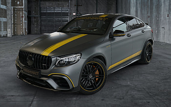 Mercedes-Benz GLC 63 S AMG, Manhart, front view, exterior, gray matte GLC 63 S, GLC tuning, German cars, Mercedes-Benz HD wallpaper