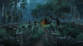 Concept Art: Graveyard, graveyard, video game, Hogwarts Legacy HD wallpaper