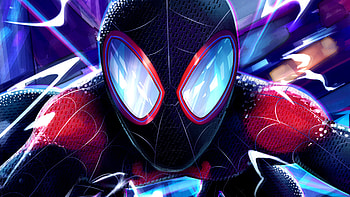 Miles Morales Closeup, spiderman, superheroes, artwork, digital-art, art HD wallpaper