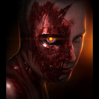 The Andree, face, metal, eye, digital painting HD wallpaper