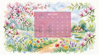 April 2026 Spring Blossom Calendar, April 2026 Calendar HD wallpaper
