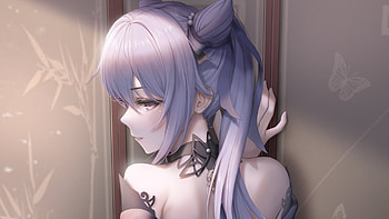 Light Purple Keqing Genshin Impact HD wallpaper