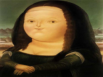 Fat Mona Lisa, mona lisa, weird, lisa, mona, people, fat, green, caricature, fernando botero HD wallpaper