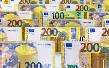 200 euro banknotes, background with euro, money background, 200 euros, finance, money, background with 200 euro HD wallpaper