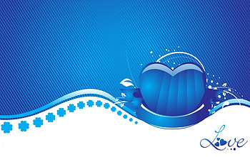 at the wave of love, blue, heart, abstract, love HD wallpaper