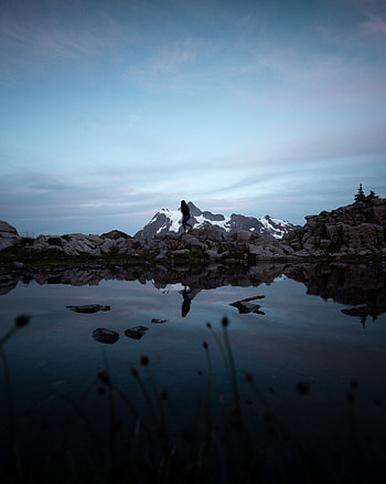 Nature, Stones, Mountains, Lake, Shore, Bank, Silhouette HD phone wallpaper