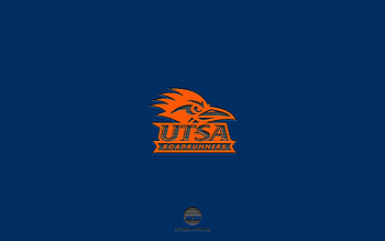 UTSA Roadrunners, blue background, American football team, UTSA Roadrunners emblem, NCAA, Texas, USA, American football, UTSA Roadrunners logo HD wallpaper