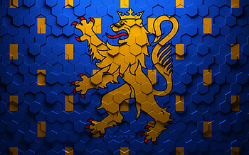 Flag of Franche-Comte, honeycomb art, Franche-Comte hexagons flag, Franche-Comte 3d hexagons art, Franche-Comte flag HD wallpaper