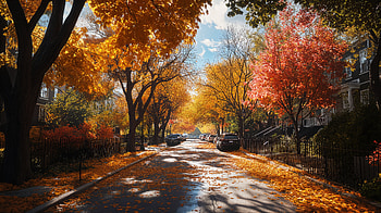 Stunning Fall Colors: Ultra for Autumn Vibes, fall weather, Autumn, fall foliage, tree, street HD wallpaper
