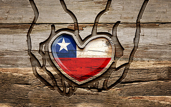 I love Chile, , wooden carving hands, Day of Chile, Chilean flag, Flag of Chile, Take care Chile, creative, Chile flag, Chile flag in hand, wood carving, South American countries, Chile HD wallpaper