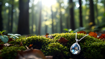Radiant Necklace Glow: Nature Elegance, necklace, pendant, forest, moss, jewelry HD wallpaper