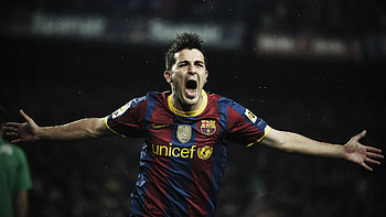 David Villa, barcelona, soccer, celebration HD wallpaper