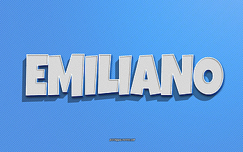 Emiliano, blue lines background, with names, Emiliano name, male names, Emiliano greeting card, line art, with Emiliano name HD wallpaper