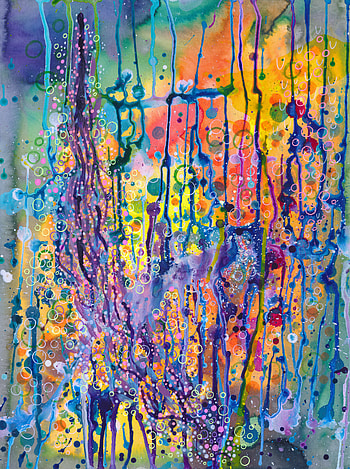 Abstract, Circles, Divorces, Multicolored, Motley, Paint, Flow, Stains, Spots, Drips HD phone wallpaper