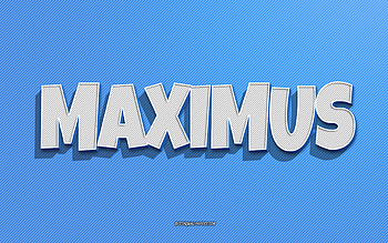 Maximus, blue lines background, with names, Maximus name, male names, Maximus greeting card, line art, with Maximus name HD wallpaper