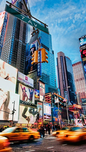 High-definition display, Stunning visuals, Captivating lights, Modern metropolis HD phone wallpaper