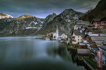 Cities, Mountains, Architecture, City, Building, Lake HD wallpaper