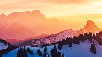 Zugspitze In The Evening Light, evening, mountains, nature HD wallpaper