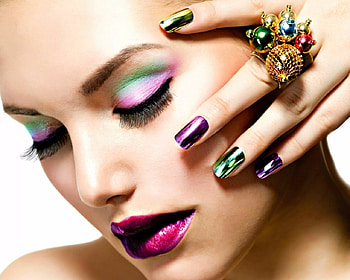 Rainbow Rings And Things, Models, Nails, Art, People, Ring, Makeup, Female, Rainbow HD wallpaper