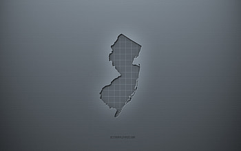 New Jersey map, gray creative background, New Jersey, USA, gray paper texture, American states, New Jersey map silhouette, map of New Jersey, gray background, New Jersey 3d map HD wallpaper