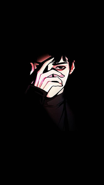 Hide face anime. Cute black , Scary , Girl , Boy Face HD phone wallpaper