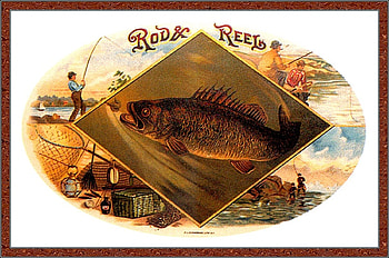 Rod & Reel, animal, other, fish, water, cigar box, folk art HD wallpaper