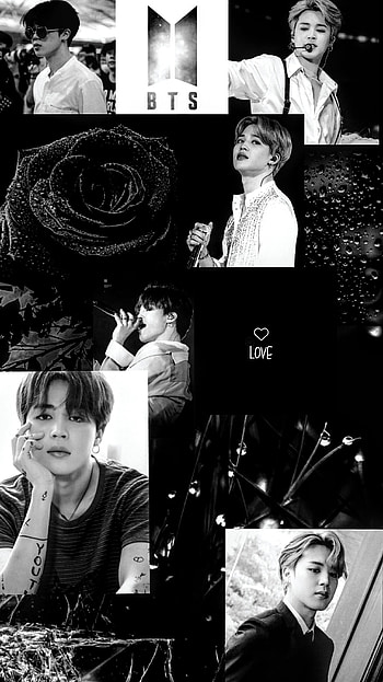 Jimin aesthetic, jimin bts, black and white HD phone wallpaper